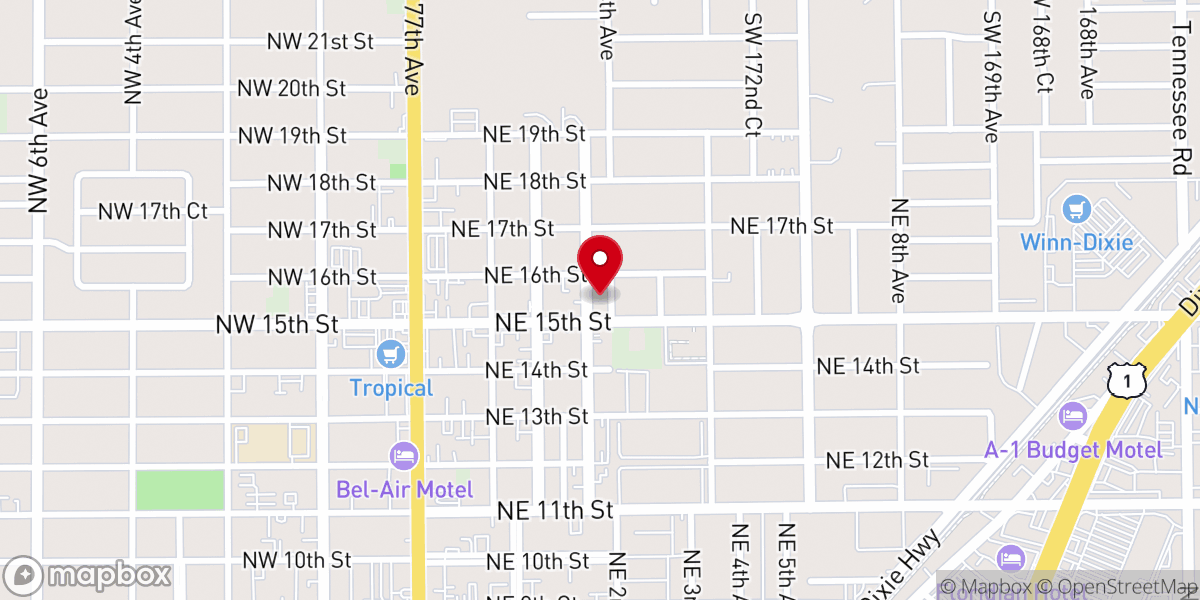 Map showing location of Living Water Full Gospel Church