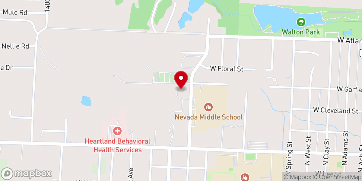 Map showing location of Heritage Baptist Church