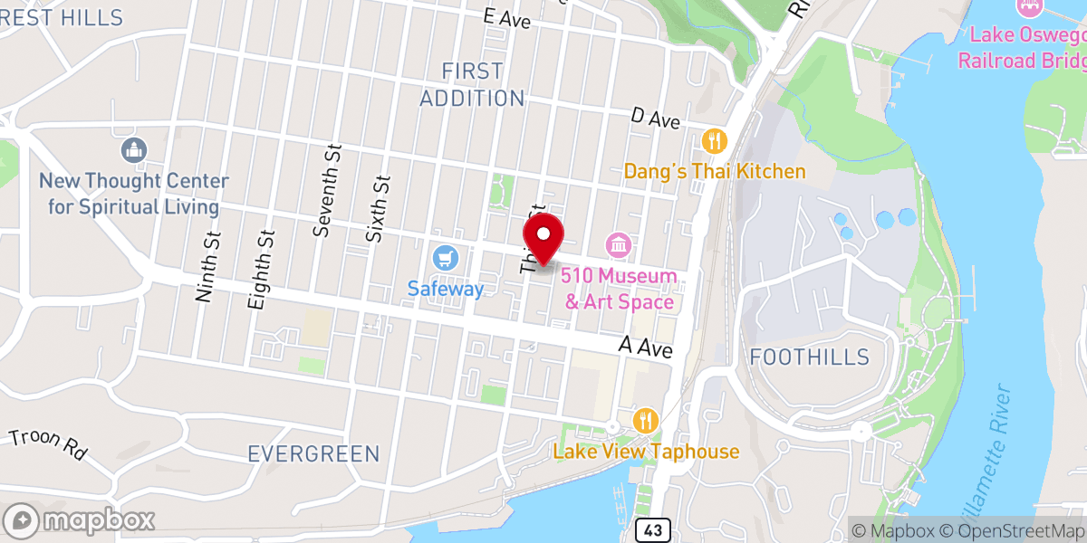Map showing location of Christian Science Reading Room