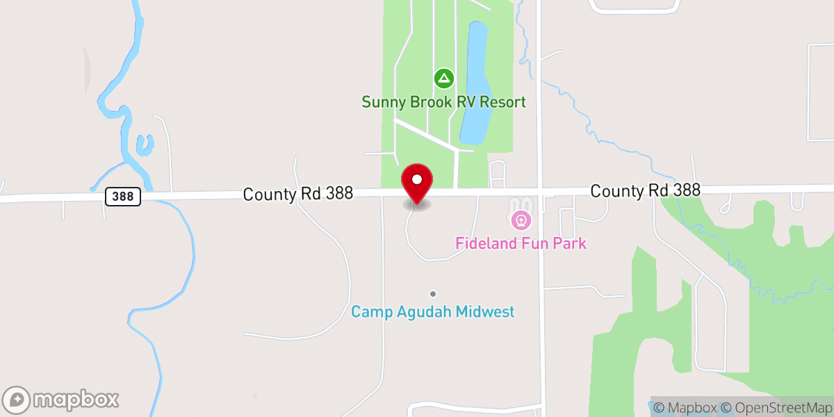 Map showing location of Camp Agudah Midwest