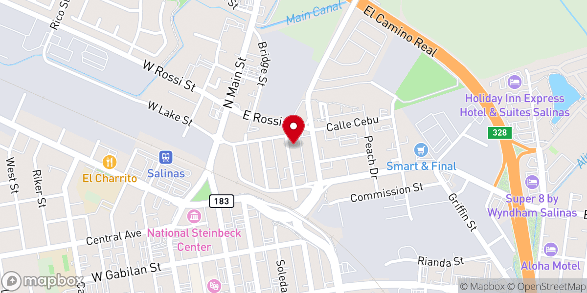 Map showing location of Salinas Confucius Church