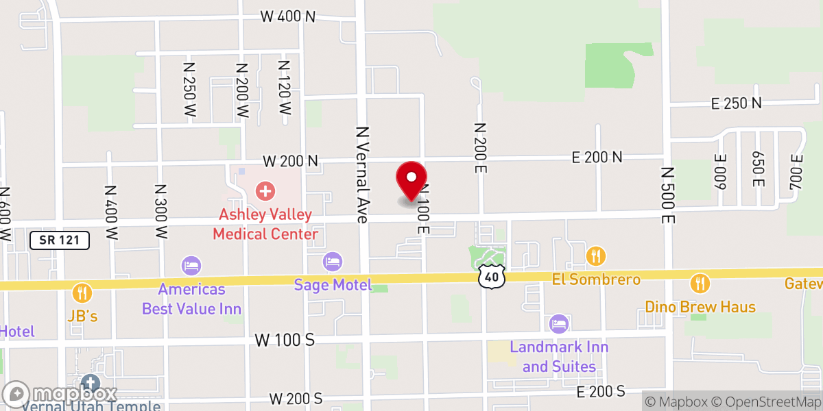 Map showing location of Kingsbury Community Church