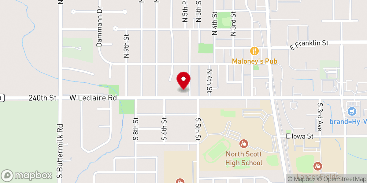 Map showing location of Faith Lutheran Church