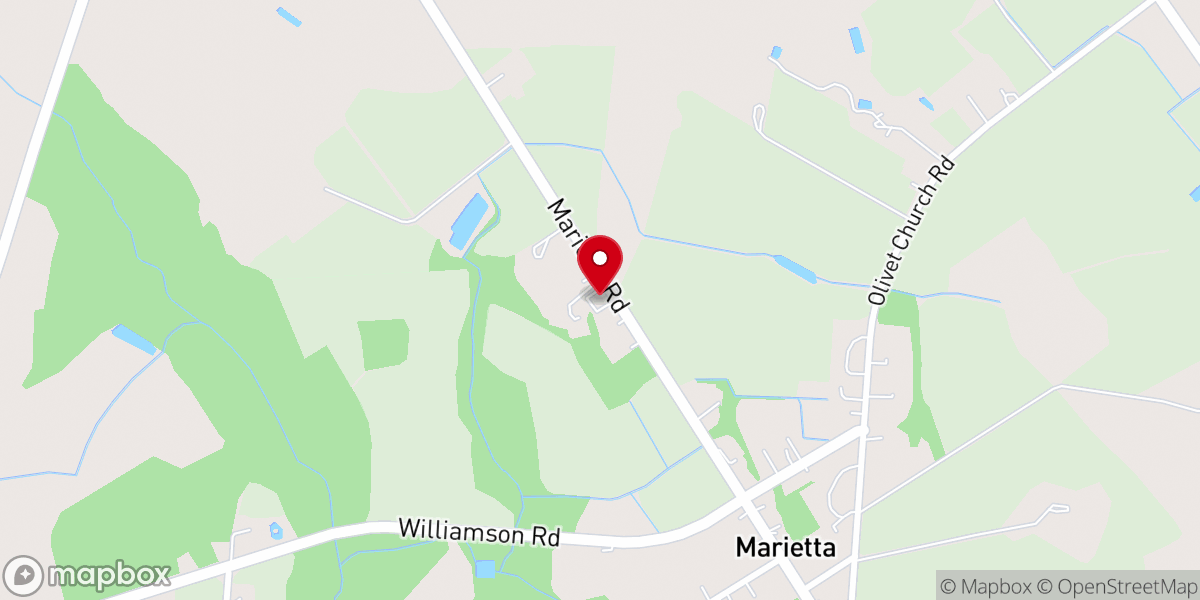Map showing location of Ebenezer Baptist Church