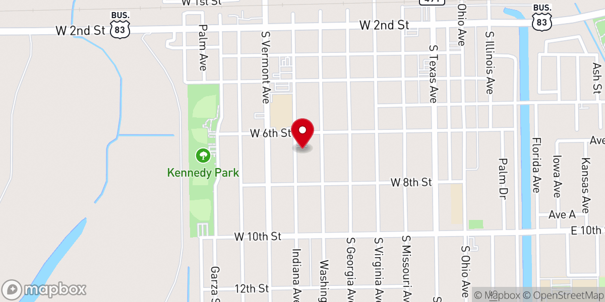 Map showing location of Mercedes Church of the Nazarene