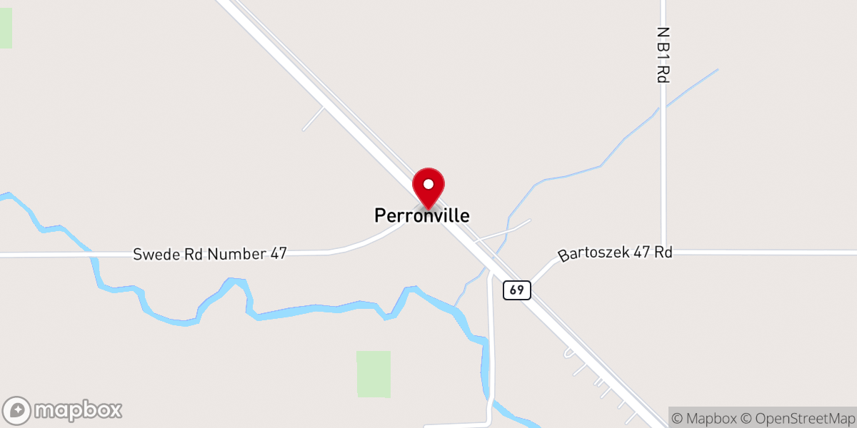 Map showing location of Perronville