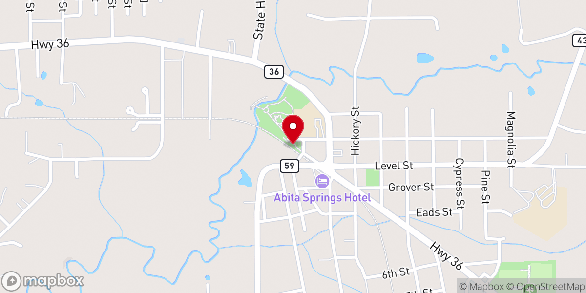 Map showing location of Abita Springs Trailhead Museum
