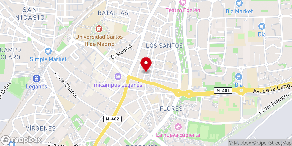 Map showing location of Parroquia San Pío V