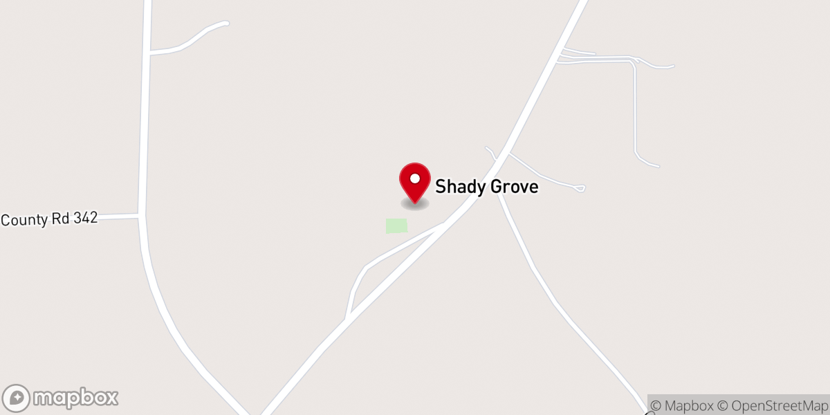 Map showing location of Shady Grove Primitive Baptist Church