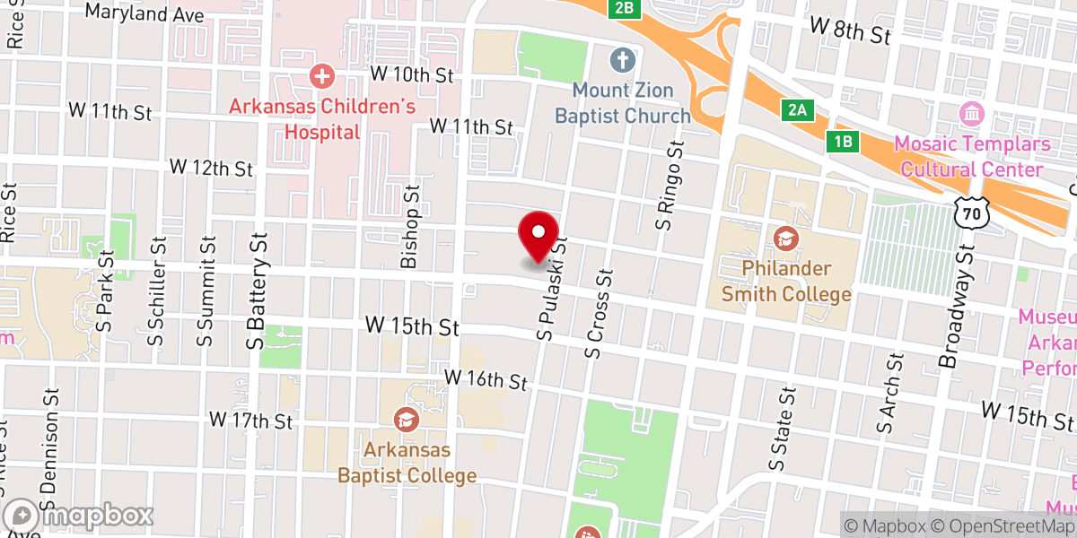 Map showing location of Holy Temple Church of God in Christ