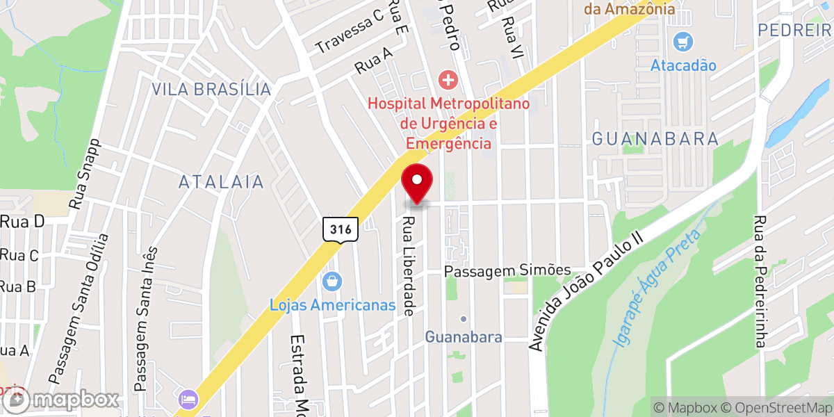 Map showing location of Paróquia Cristo Rei
