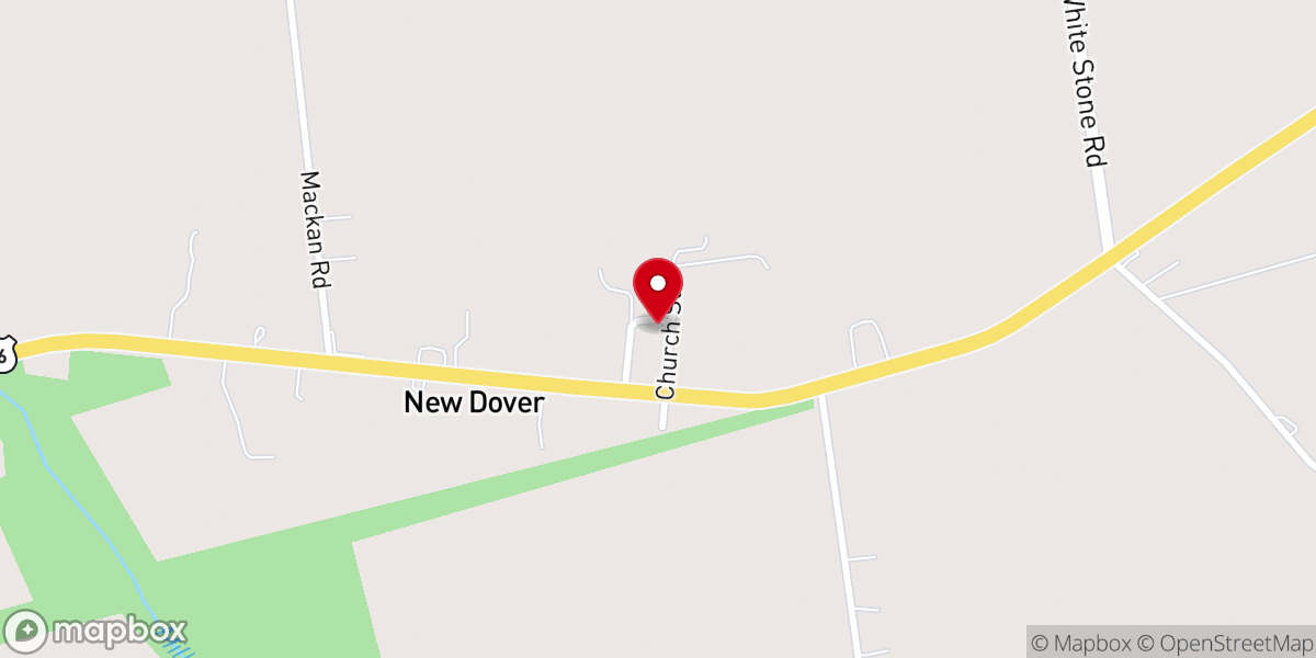 Map showing location of New Dover United Methodist Church