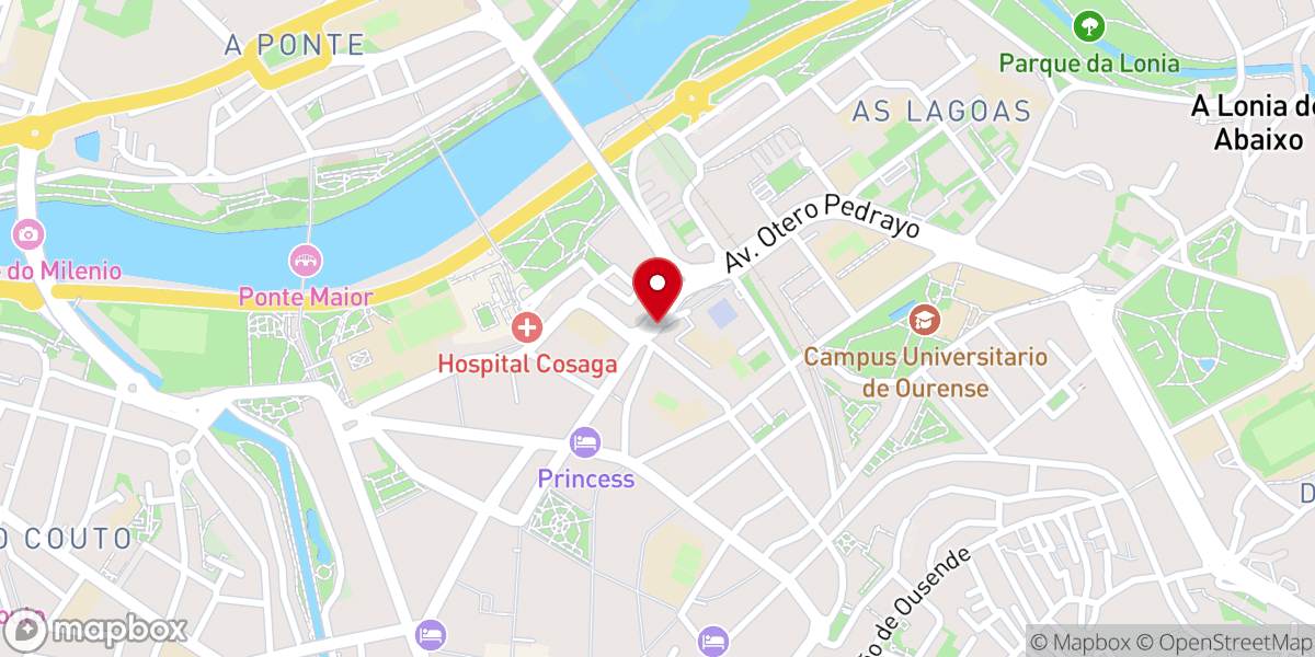 Map showing location of Capilla Cáritas