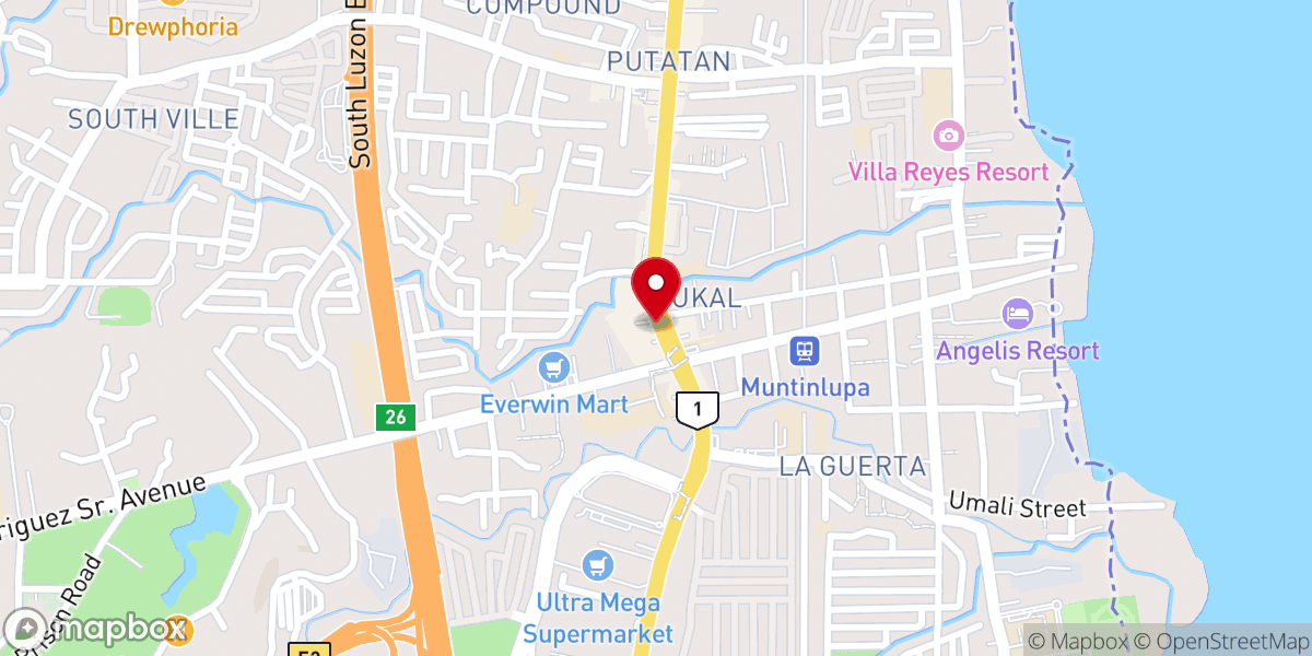 Map showing location of UCKG MUNTINLUPA