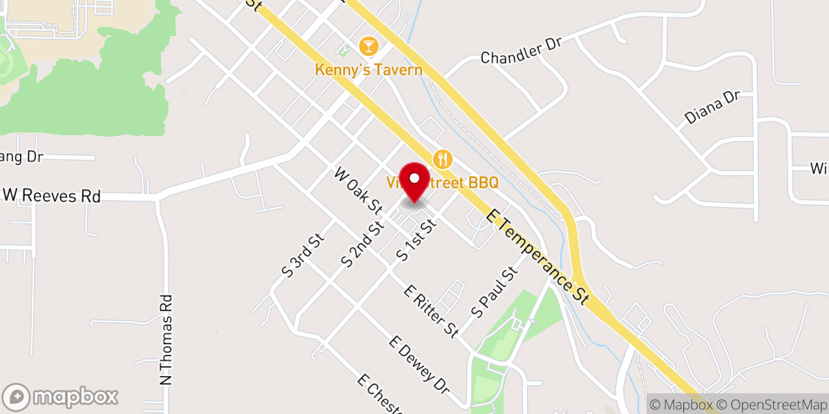 Map showing location of Ellettsville First Assembly of God