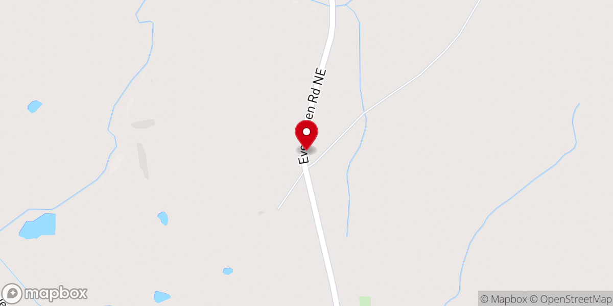 Map showing location of Evergreen Church