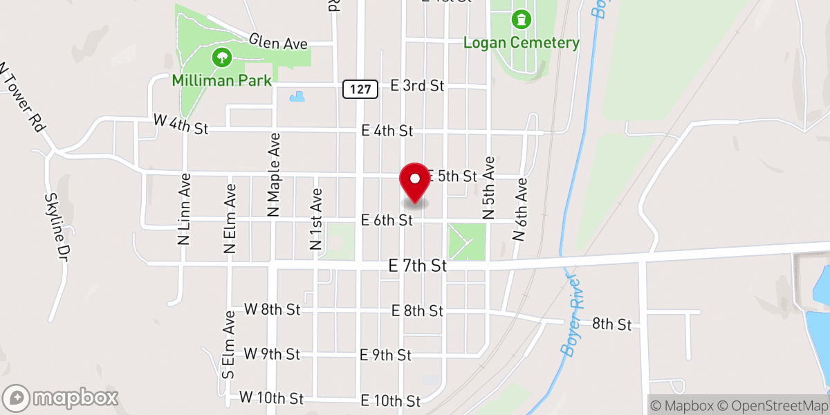 Map showing location of Immanuel Lutheran Church