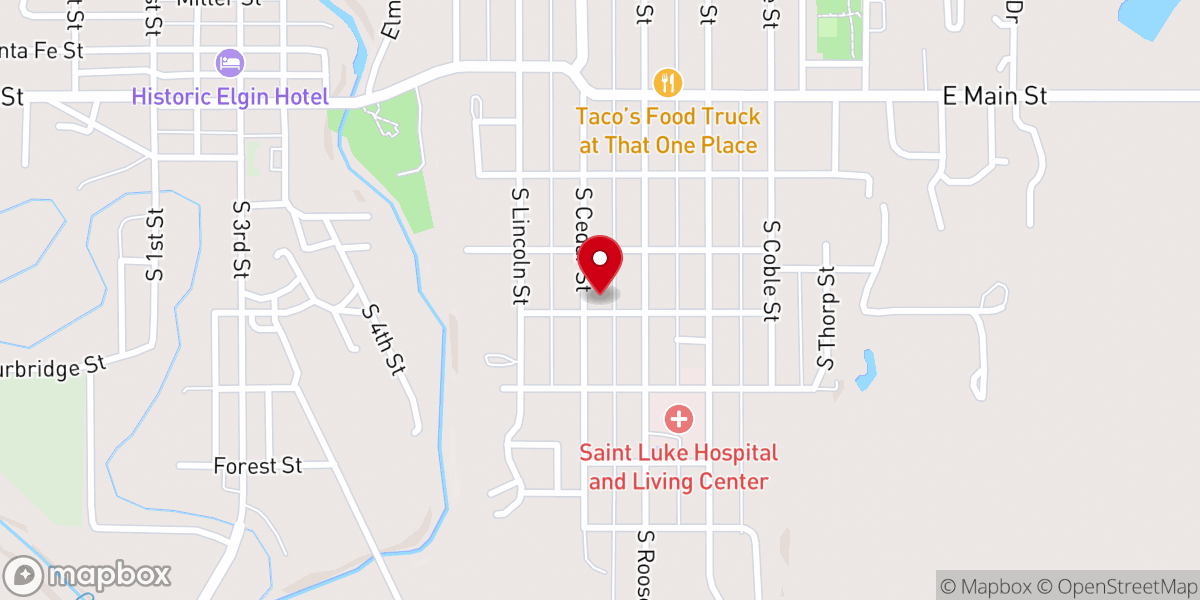 Map showing location of Our Savior Lutheran Church