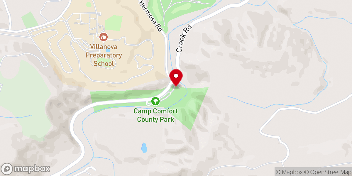 Map showing location of Camp Comfort Park