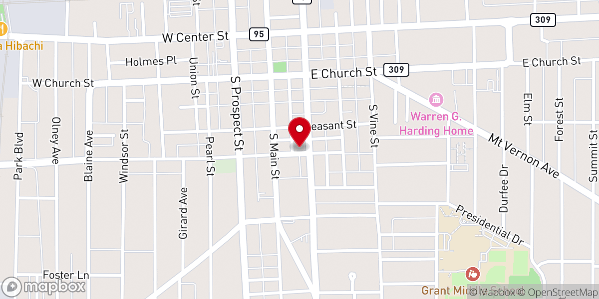Map showing location of Olde Corner Church