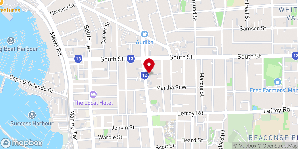 Map showing location of St Paul's Anglican Church