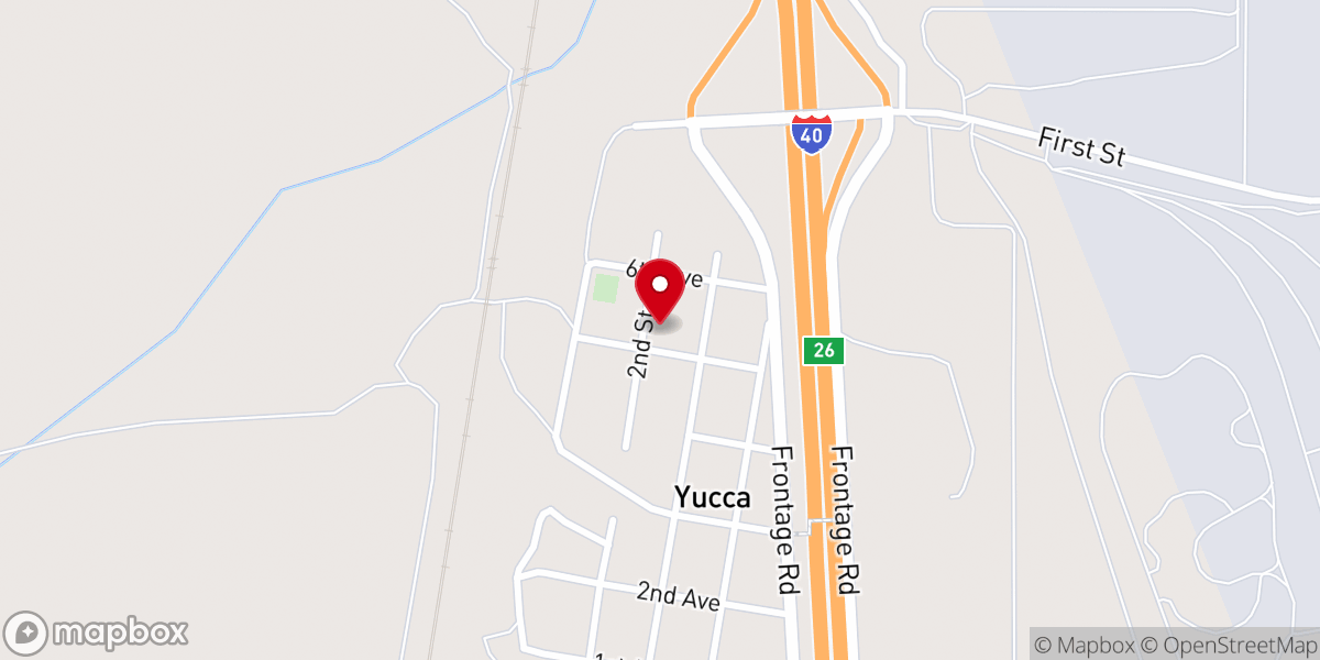 Map showing location of Yucca Food Pantry