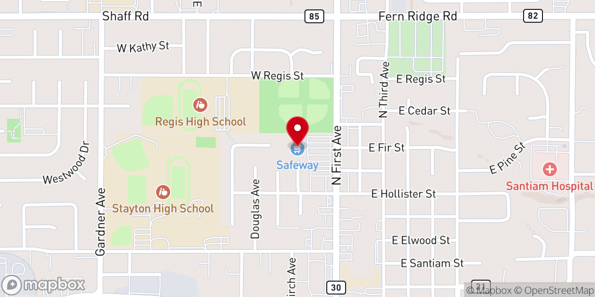 Map showing location of Safeway