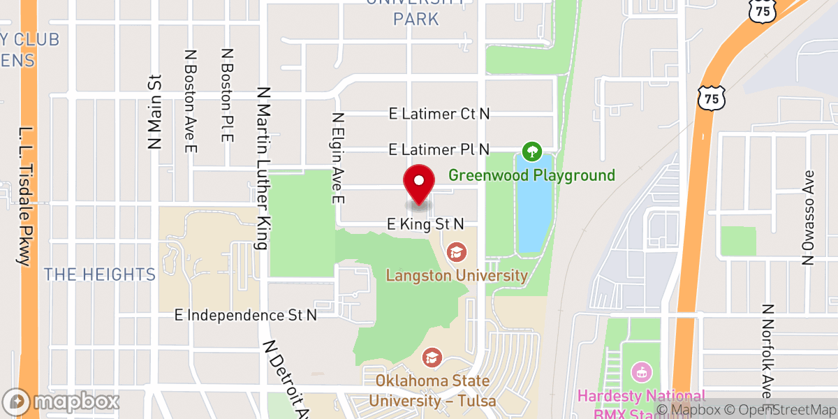 Map showing location of Paradise Baptist Church