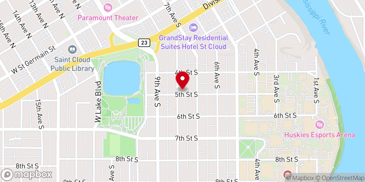 Map showing location of St. Robert Bellarmine Catholic Church