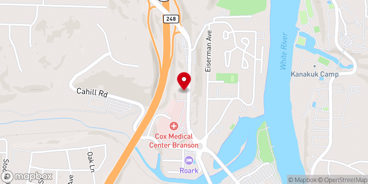 Map showing location of Branson Bible Church