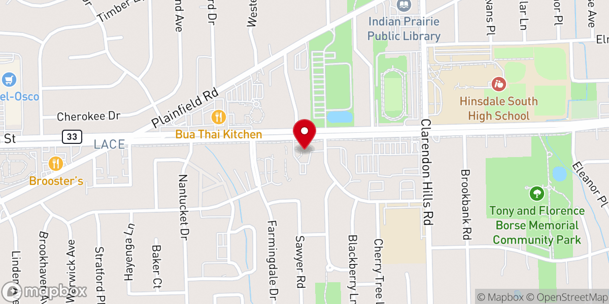 Map showing location of Burr Ridge Seventh-day Adventist Church