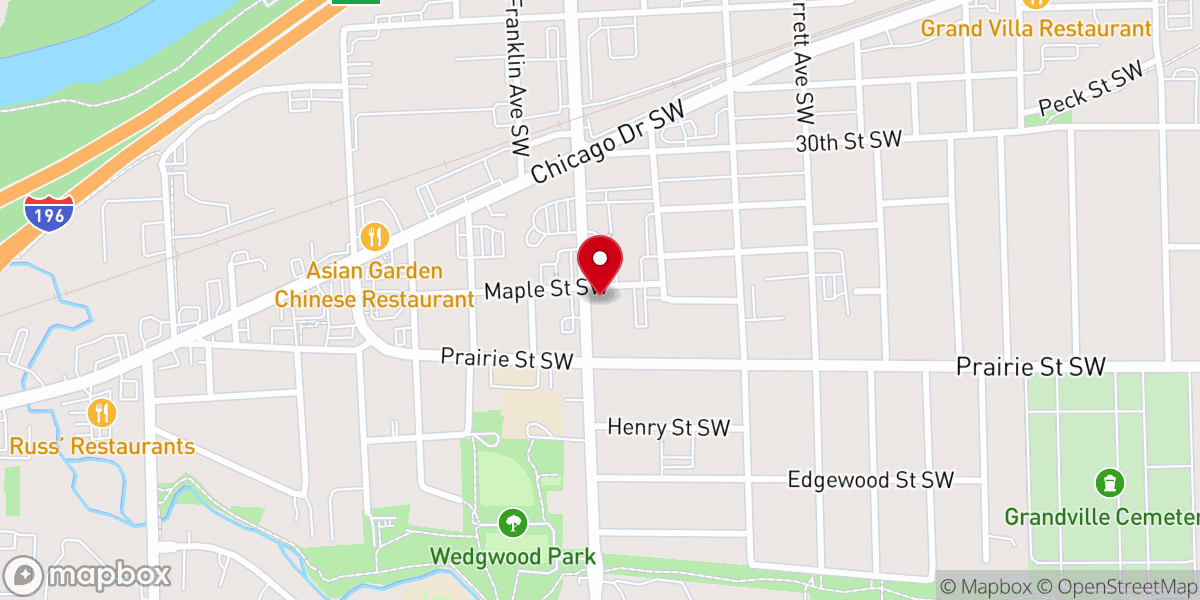 Map showing location of Grandville United Methodist