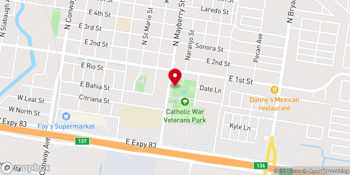 Map showing location of Mission Food Pantry