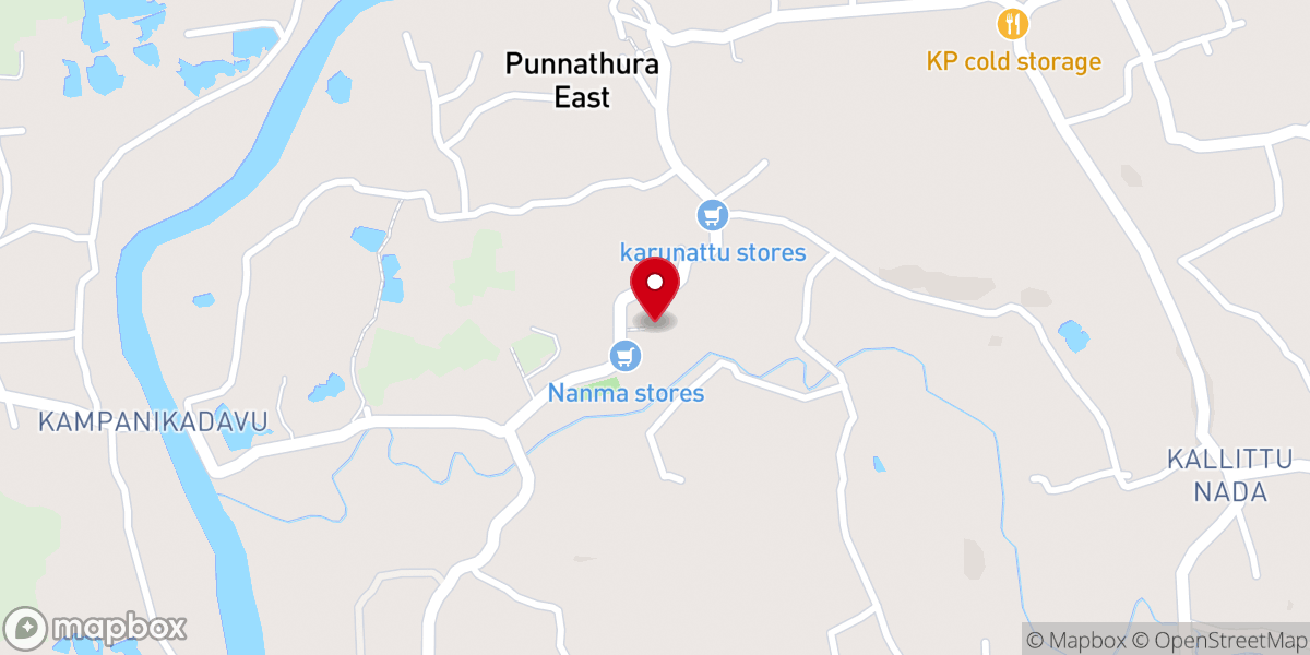 Map showing location of St. Thomas Church, Punnathura (Vellappally)