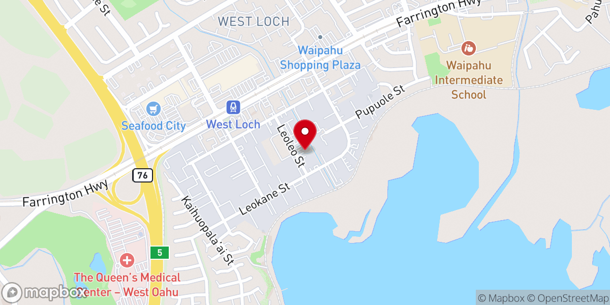 Map showing location of First Church Hawaii Waipahu