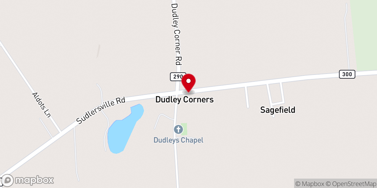 Map showing location of Jeffers Chapel United Methodist Church