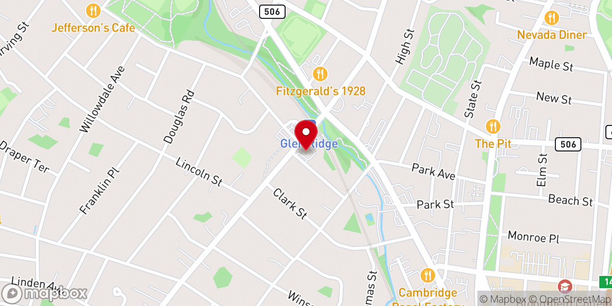 Map showing location of Women's Club Glen Ridge