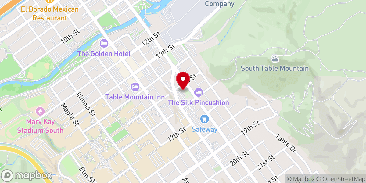Map showing location of First United Methodist Church of Golden
