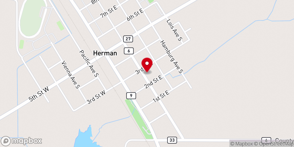 Map showing location of Bethel Lutheran Church Parsonage