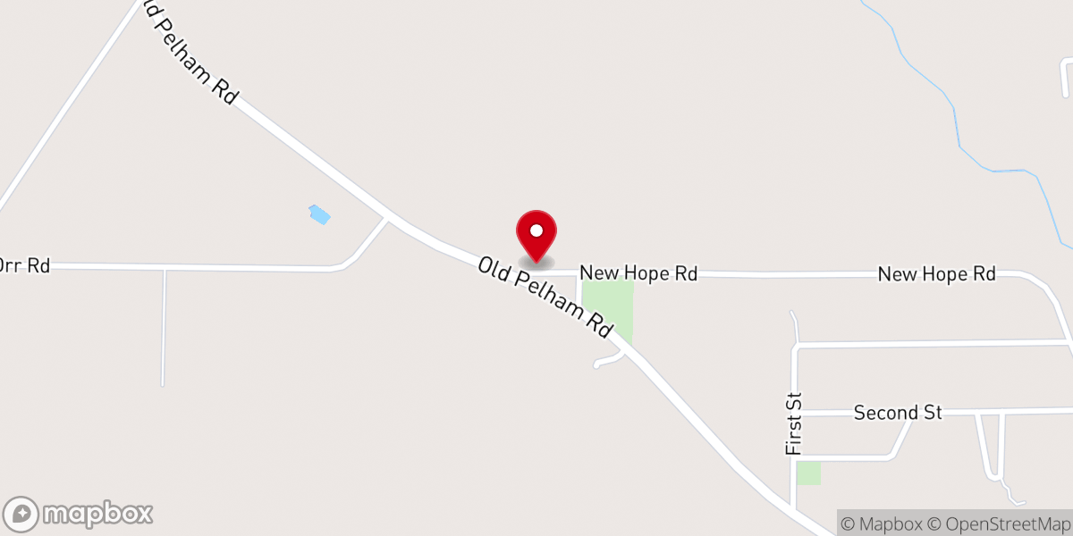Map showing location of New Hope Missionary Baptist