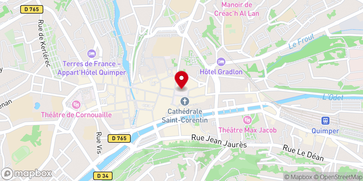 Map showing location of Place Saint-Corentin