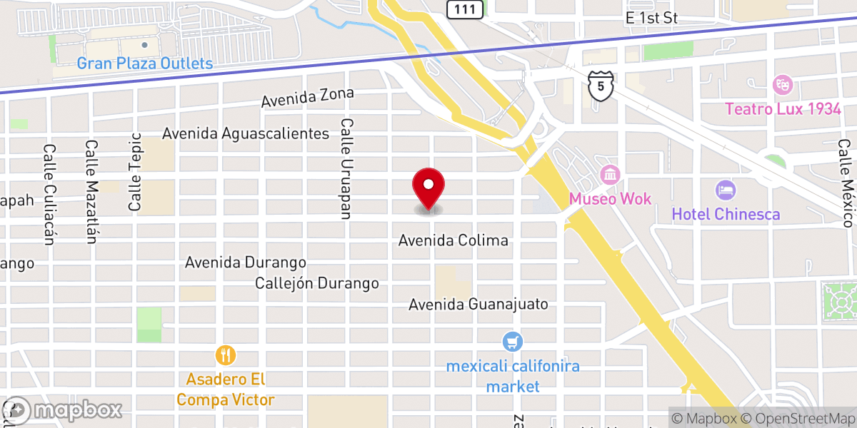 Map showing location of Iglesia Cristiana Rey de Justicia Mexicali