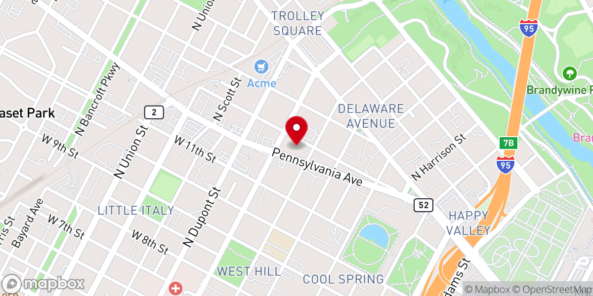 Map showing location of Westminster Presbyterian Church