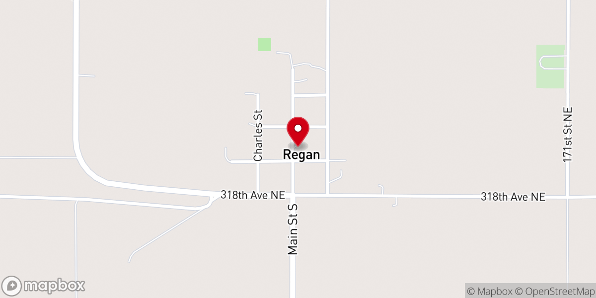 Map showing location of Regan Assembly of God