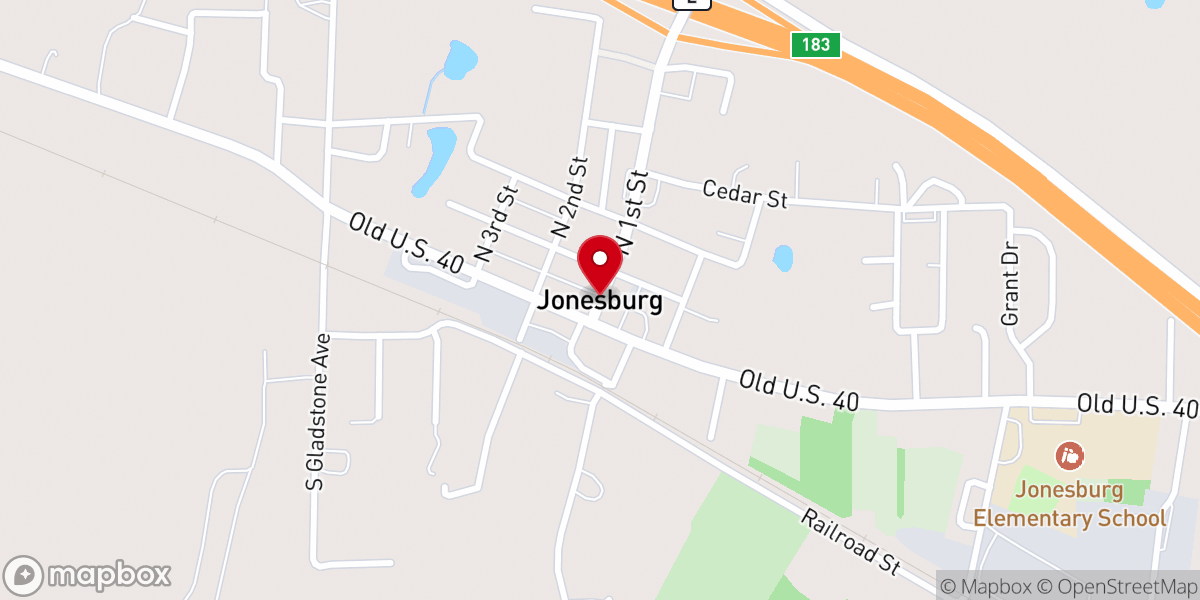 Map showing location of Jonesburg