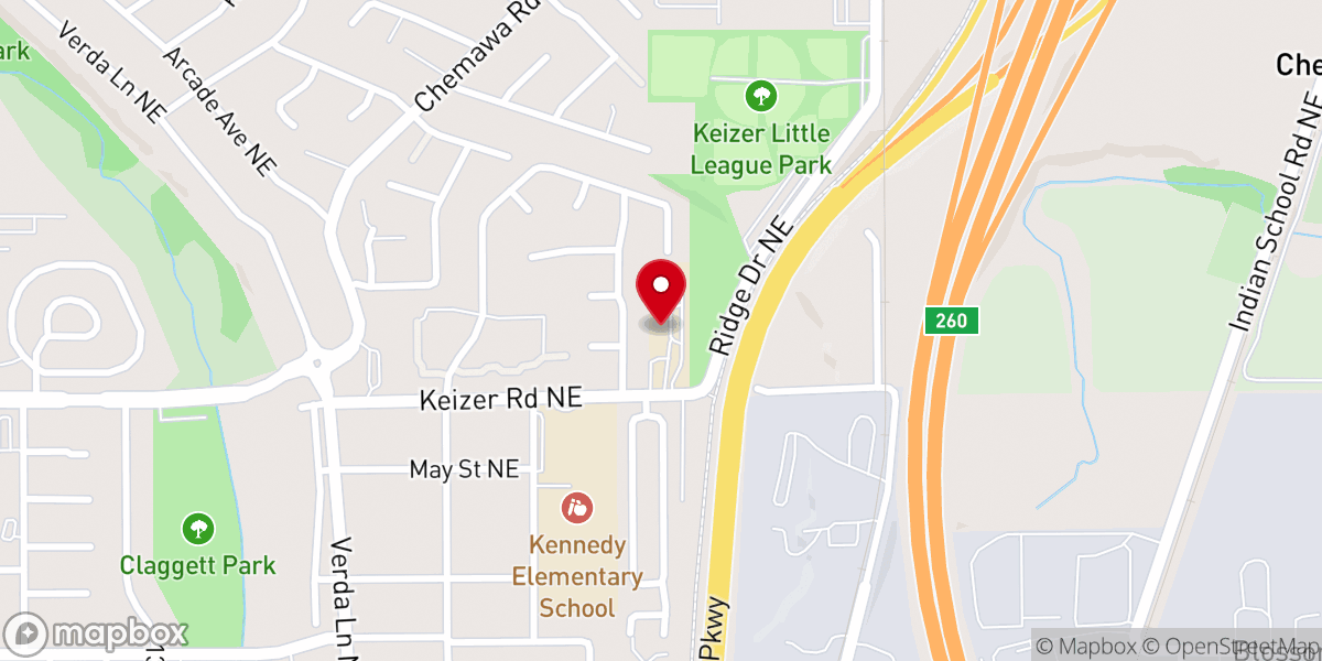 Map showing location of Church on the Hill