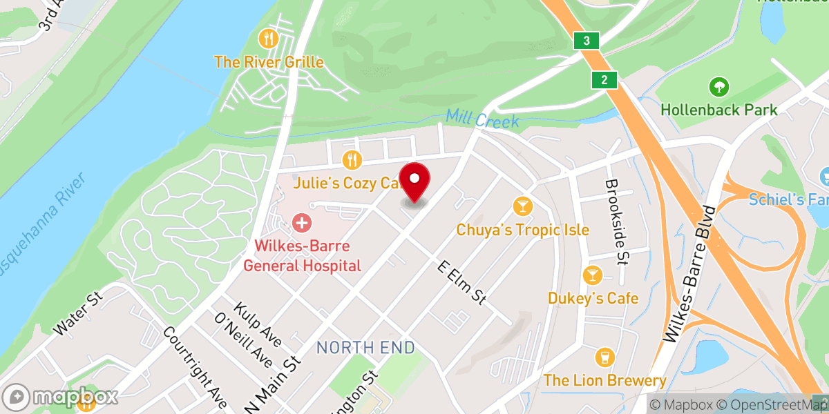 Map showing location of Parish Community of St. Andre Bessette