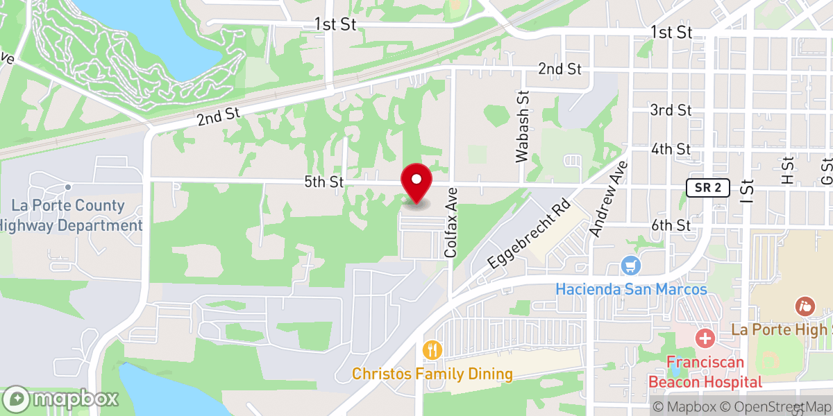 Map showing location of Liberty Bible Church LaPorte
