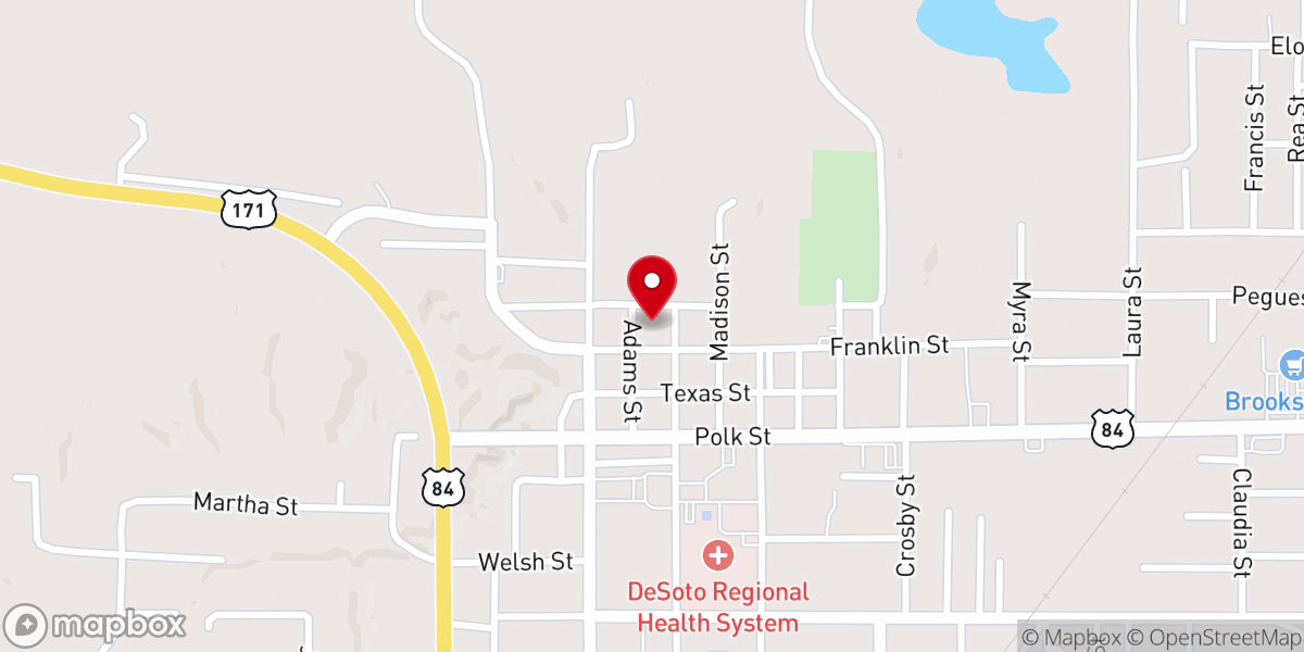 Map showing location of DeSoto Parish Sheriff's Office