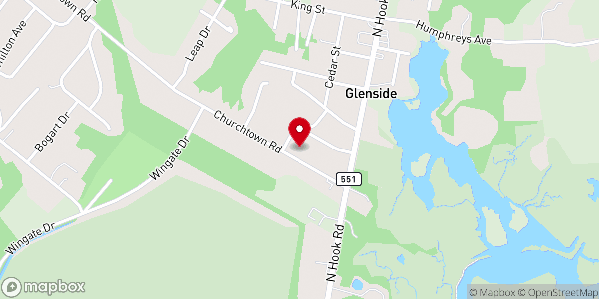 Map showing location of Church of Nazarene-Pennsville